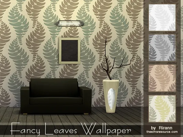 Alpha Fancy Leaves Wallpaper - The Sims 4 Custom Content