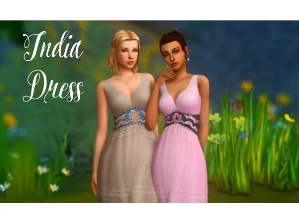 Alpha India Dress by simsfinds - The Sims 4 Custom Content