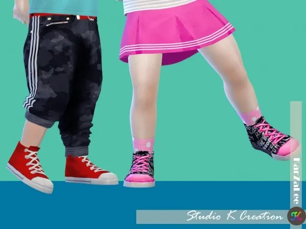 Alpha Color fun Sneaker for toddler (S4CC) - The Sims 4 Custom Content