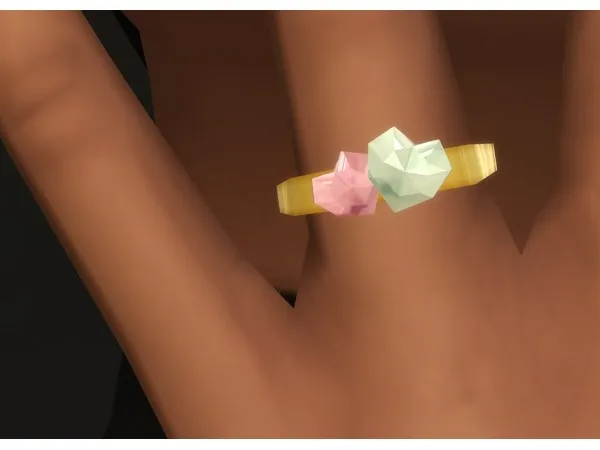 Alpha Double Heart Shape Ring - The Sims 4 Custom Content