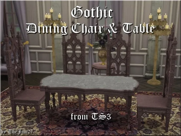 Alpha Gothic Dining Chair Table from - The Sims 4 Custom Content