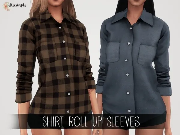 Alpha Elliesimple Shirt Roll Up Sleeves by elliesimple - The Sims 4 custom content