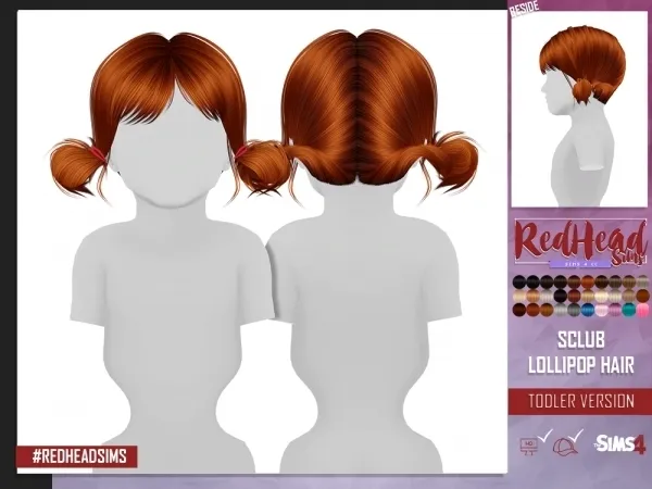 Alpha SCLUB LOLLIPOP HAIR TODDLER VERSION by redheadsims - The Sims 4 custom content