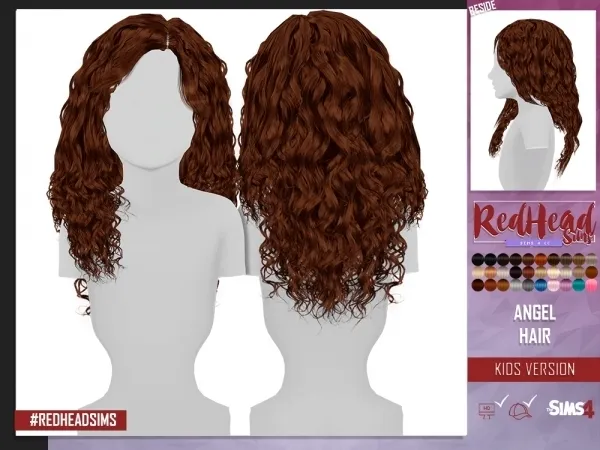 Alpha ANGEL HAIR KIDS VERSION - The Sims 4 Custom Content