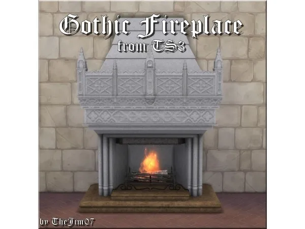 Alpha Gothic Fireplace from - The Sims 4 Custom Content