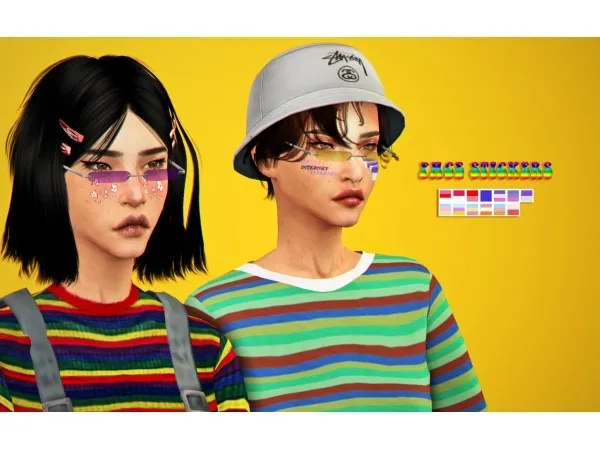 Alpha Face Stickers - The Sims 4 Custom Content