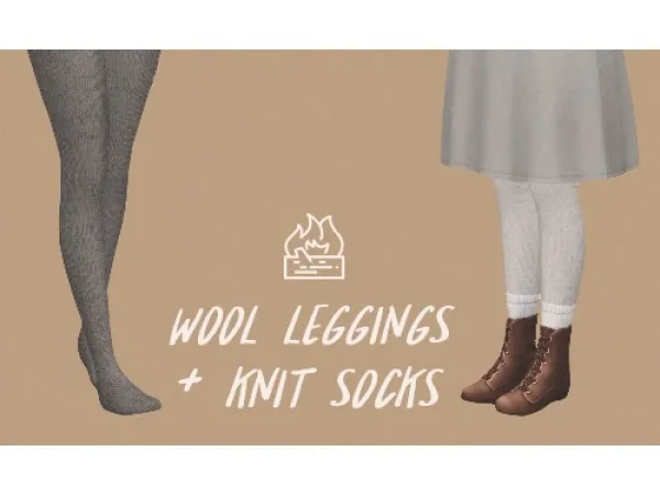 Maxis Match WOOL LEGGINGS KNIT SOCKS - The Sims 4 Custom Content