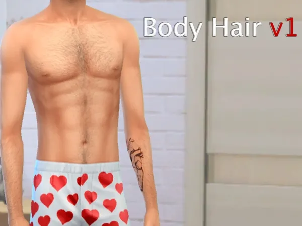 Alpha SsilverR Black body hair v1 - The Sims 4 Custom Content