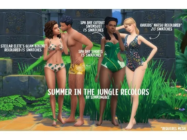 Maxis Match SUMMER IN THE JUNGLE RECOLORS by simmingbee - The Sims 4 Custom Content