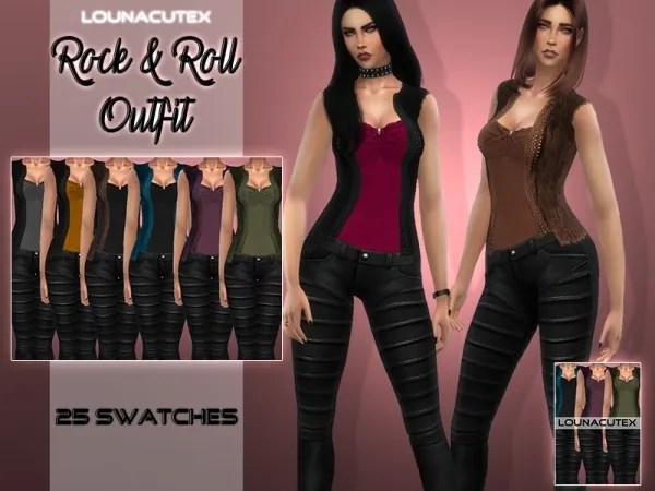 Alpha Rock Roll Outfit Lounacutex - The Sims 4 Custom Content