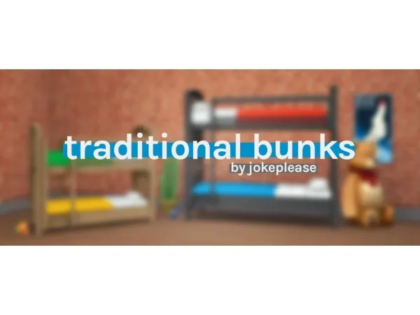 Alpha traditional bunk beds [3t4] by jokeplease - The Sims 4 Custom Content