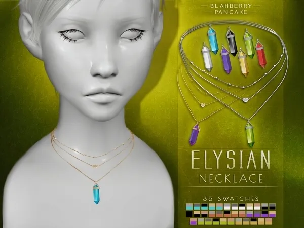 Alpha Elysian Necklace Blahberry Pancake - The Sims 4 Custom Content