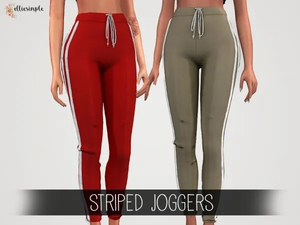 Alpha Elliesimple Striped Joggers - The Sims 4 Custom Content