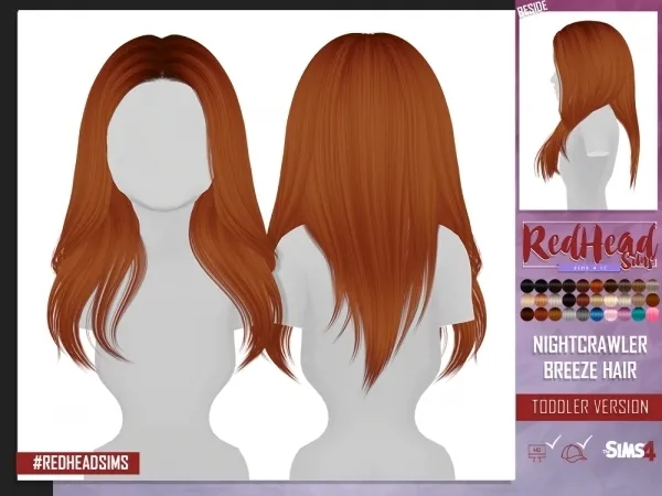Alpha NIGHTCRAWLER BREEZE HAIR TODDLER VERSION by redheadsims - The Sims 4 custom content