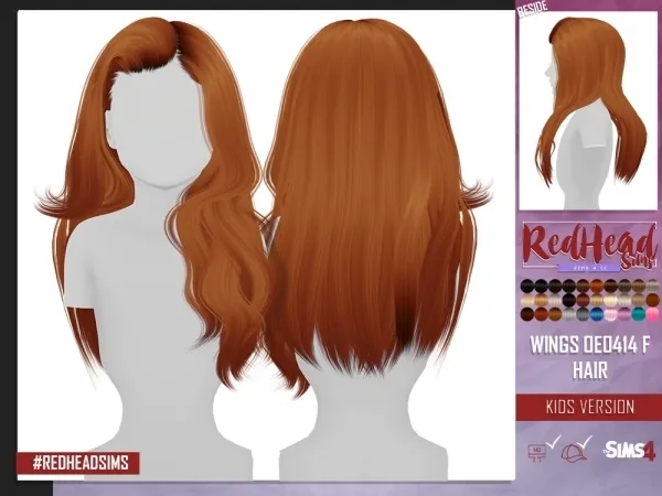 Alpha WINGS OE0414 HAIR KIDS VERSION - The Sims 4 Custom Content