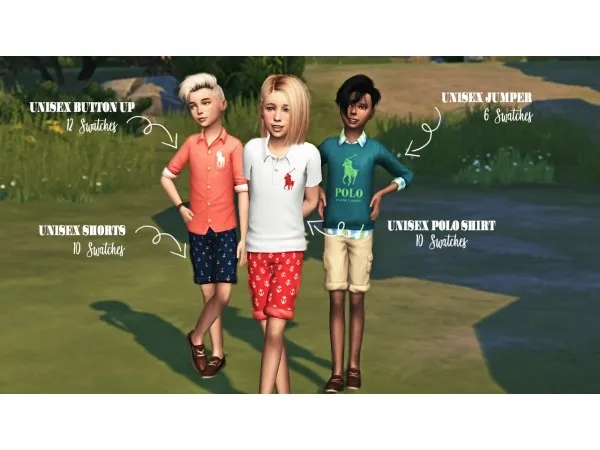 Alpha Kids Ralph Lauren Collection by simsfinds - The Sims 4 Custom Content
