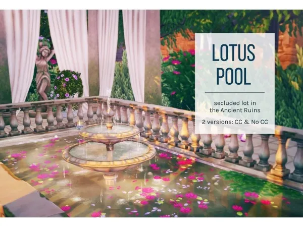 Alpha Lotus Pool No Versions by femmeonamissionsims - The Sims 4 Custom Content