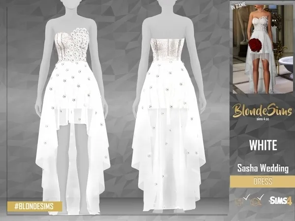Alpha Sasha Wedding Dress - The Sims 4 Custom Content