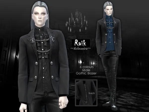 Alpha RAIK Gothic Blazer Male - The Sims 4 Custom Content