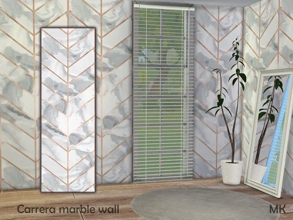 Alpha Carrera Marble Wall - The Sims 4 Custom Content