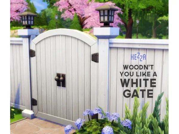 Maxis Match Woodnt You Like a White Gate by Hezza - The Sims 4 Custom Content