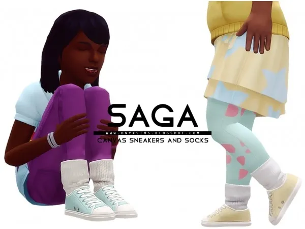 SAGA CANVAS SNEAKERS AND SOCKS by onyxsims
