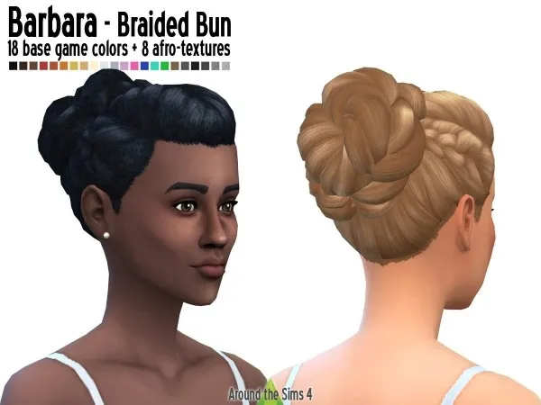 Maxis Match Around Hair Braided Bun - The Sims 4 Custom Content