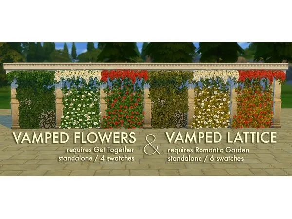 Alpha VAMPED RECOLORS flowers lattice by magnoliidae - The Sims 4 Custom Content