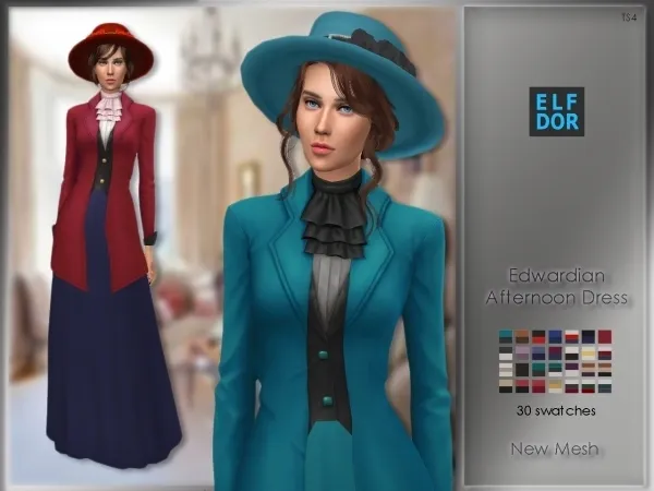 Maxis Match Edwardian Afternoon Dress - The Sims 4 Custom Content
