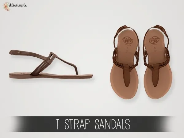 Alpha Elliesimple T Strap Sandals - The Sims 4 Custom Content
