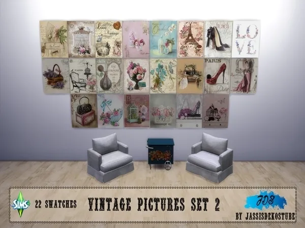Alpha Vintage Pictures Set 2 - The Sims 4 Custom Content