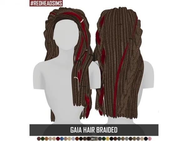 Alpha GAIA HAIR BRAIDED VERSION - The Sims 4 Custom Content