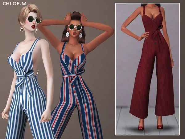 Alpha Jumpsuit with bowknot - The Sims 4 Custom Content