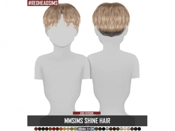 Alpha MMSIMS SHINE HAIR KIDS VERSION by redheadsims - The Sims 4 custom content