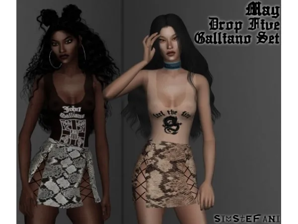 Alpha GALLIANO SET by simstefani - The Sims 4 Custom Content