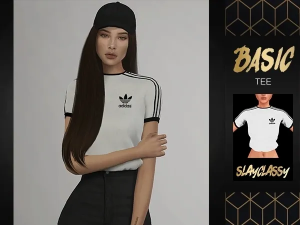 Alpha Slay Classy Basic Tee - The Sims 4 Custom Content