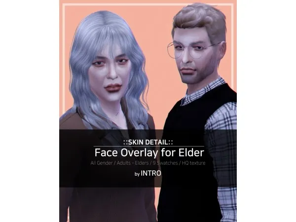 Alpha [INTRO] Face Overlay for Elder by simsfinds - The Sims 4 Custom Content