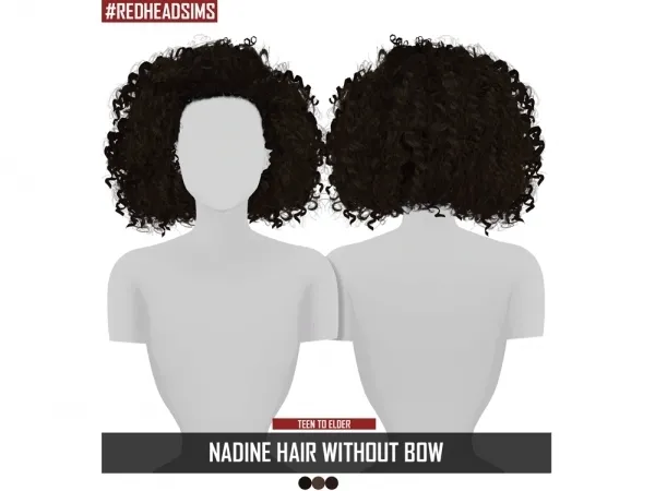 Alpha NADINE HAIR WITHOUT BOW - The Sims 4 Custom Content