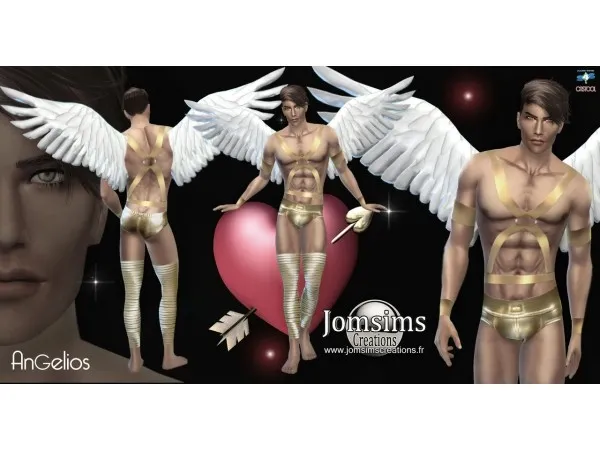 Alpha Angelios costume and skin by jomsimscreations - The Sims 4 Custom Content
