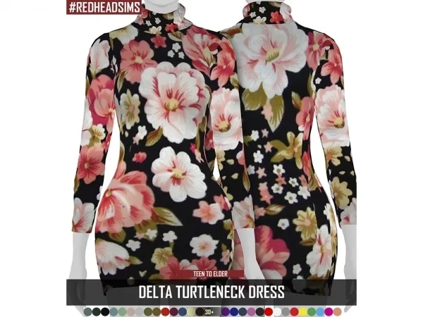Alpha DELTA TURTLENECK DRESS - The Sims 4 Custom Content