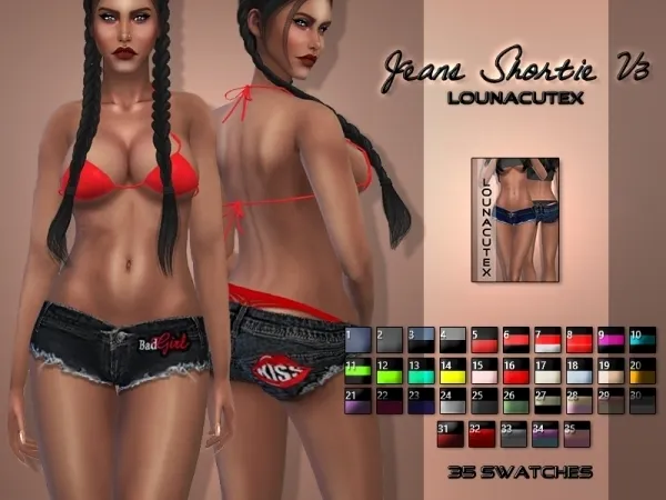 Alpha Jeans Shortie V3 Lounacutex - The Sims 4 Custom Content