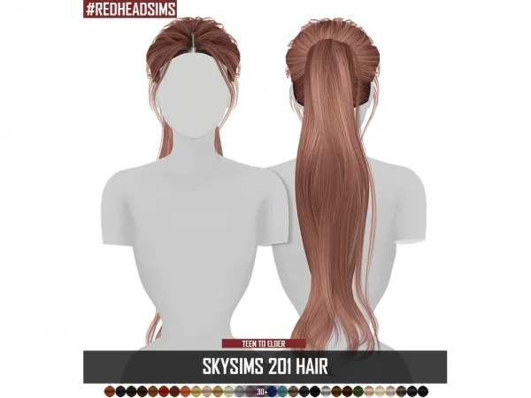 Alpha SKYSIMS HAIR ADULT 201 by redheadsims - The Sims 4 Custom Content