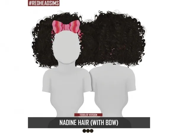 Alpha NADINE HAIR (WITH BOW) TODDLER VERSION by redheadsims - The Sims 4 custom content