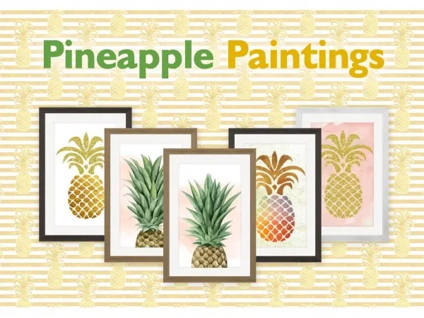 Tropical Pineapple Paintings by simplistic