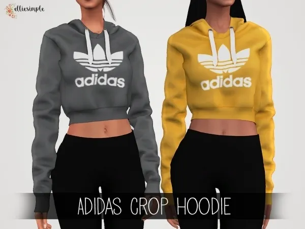 Alpha Elliesimple Adidas Crop Hoodie - The Sims 4 Custom Content