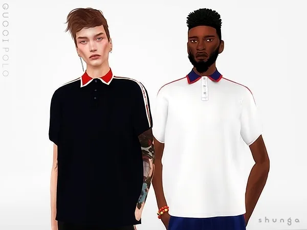 Alpha SHUNGA GUCCI Polo by shunga - The Sims 4 Custom Content