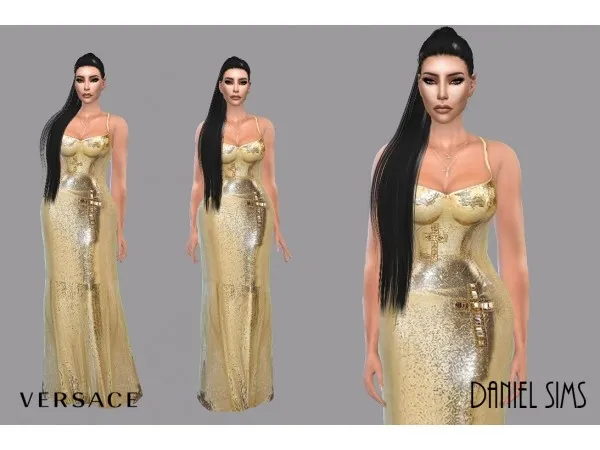 Alpha Kim Kardashian in Versace sims by daniel - The Sims 4 Custom Content