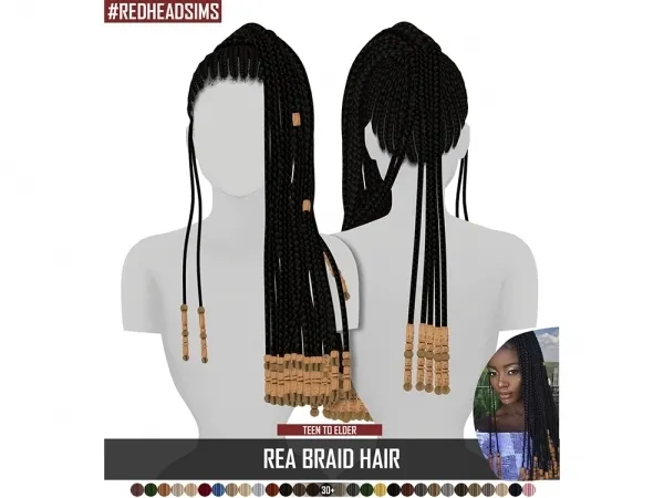 Alpha REA BRAID HAIR - The Sims 4 Custom Content