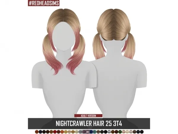 Alpha NIGHTCRAWLER HAIR 25 3T4 ADULT - The Sims 4 Custom Content