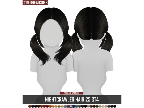 Alpha NIGHTCRAWLER HAIR 25 3T4 TODDLER by redheadsims - The Sims 4 custom content